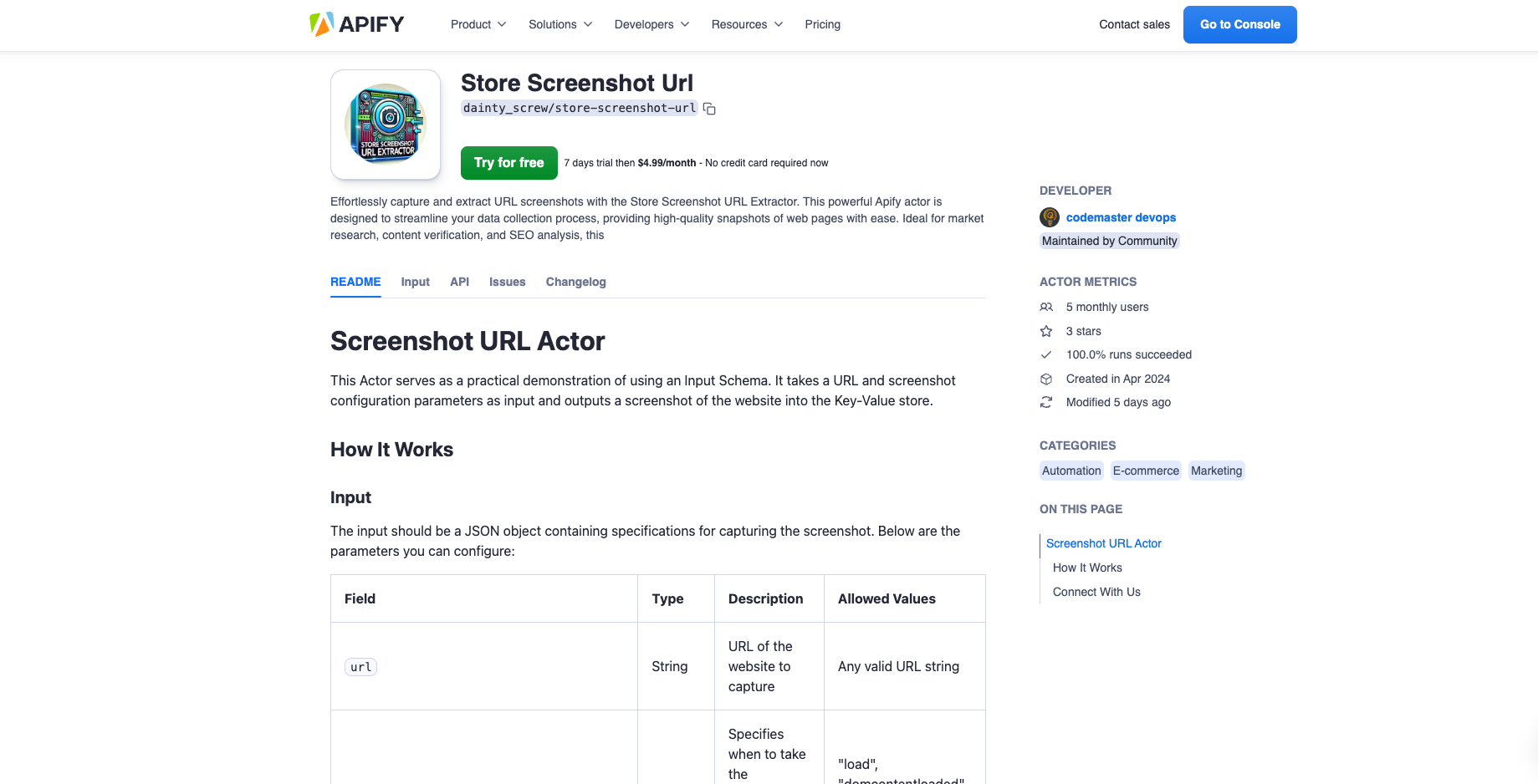 Store Screenshot URL Scraper Tool